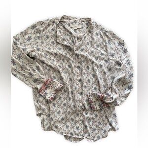 LOFT long sleeve floral blouse M
